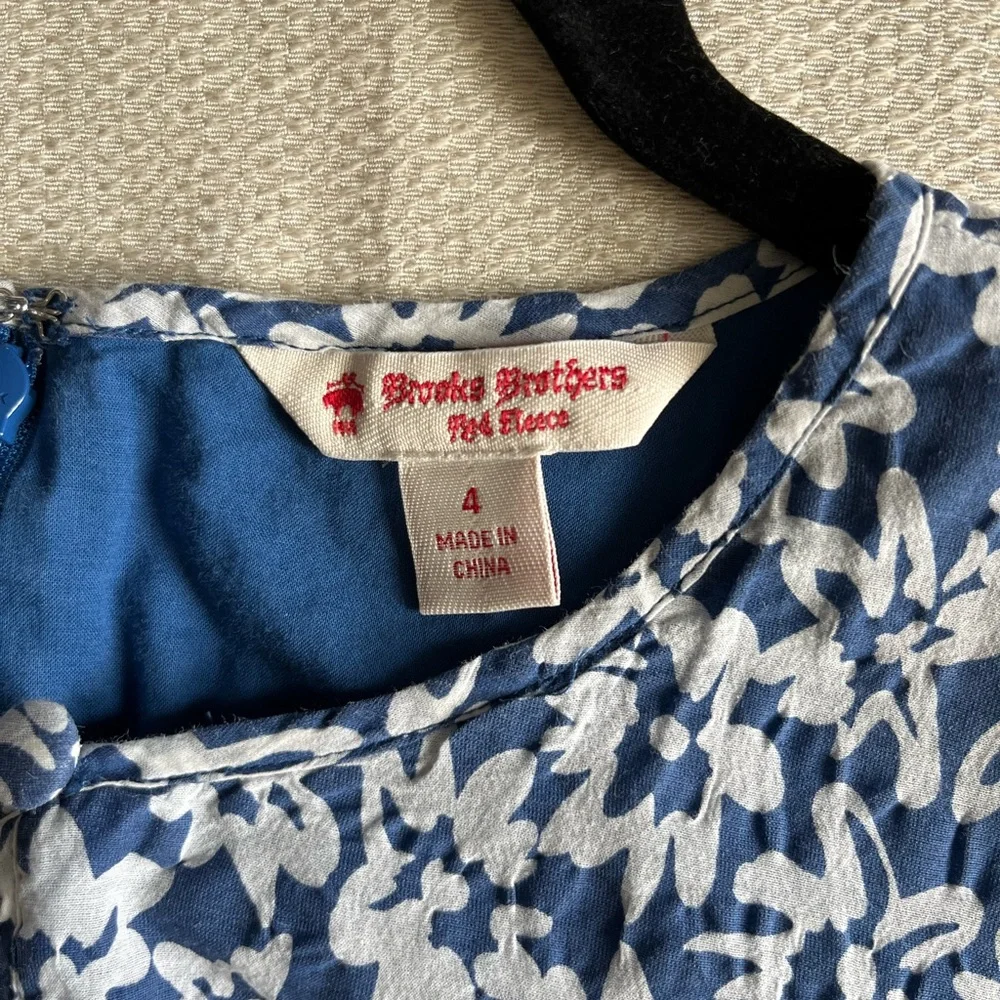 Brooks Bros Blue/White Floral Sleeveless Cotton/Silk Dress Preppy Office Sz 4